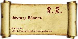 Udvary Róbert névjegykártya
