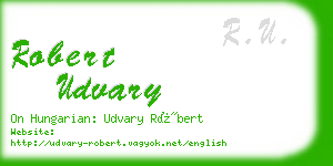 robert udvary business card